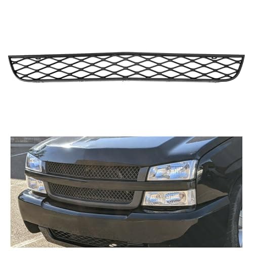 HECASA Front Grille Compatible with 2003 2004 2005 2006 Chevrolet Silverado SSChevy Silverado 1500 Replacement for 12335765 Bumper Lower Grill Plastic Gray
