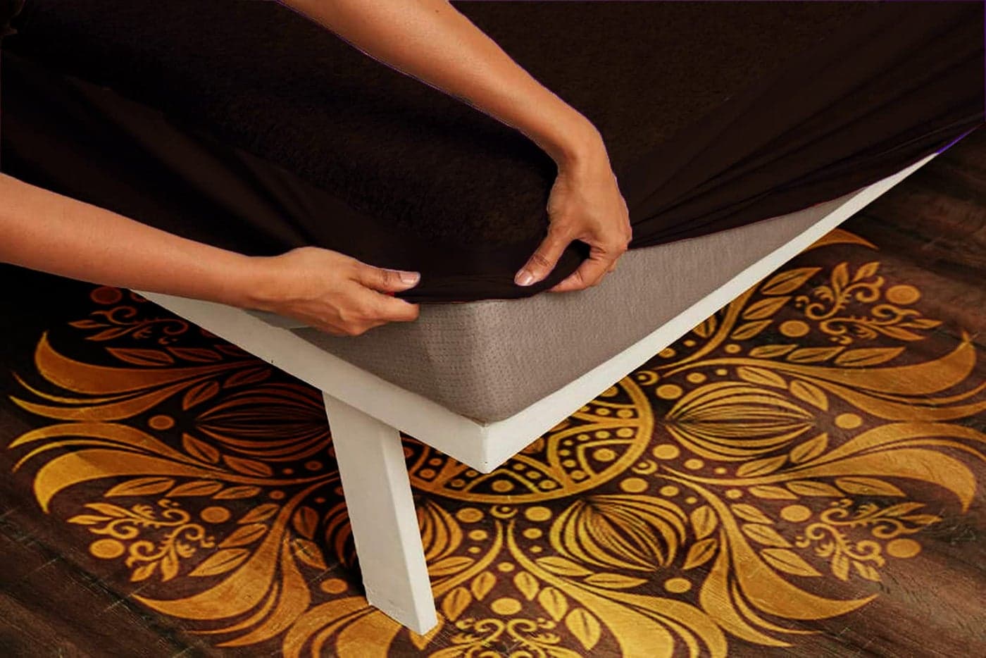 VYBBA 100% Waterproof Terry Cotton Ultra Soft Fitted Queen Size Mattress Protector,Breathable, Hypoallergenic Bed Cover, Mattresses Cover (72X66 inch| 6x5.6 feet_Brown)