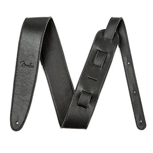Fender Artisan Crafted Leather Guitar Strap, Guitar Accessories, 2.5in, Black