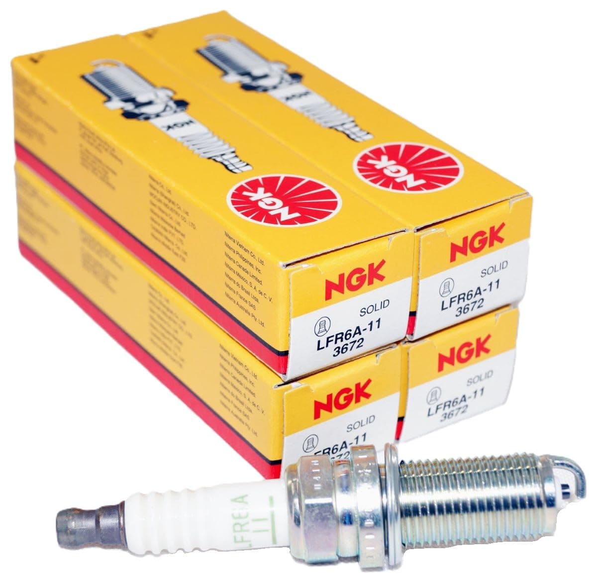 NGK 3672 Pack of 4 Spark Plugs LFR6A11