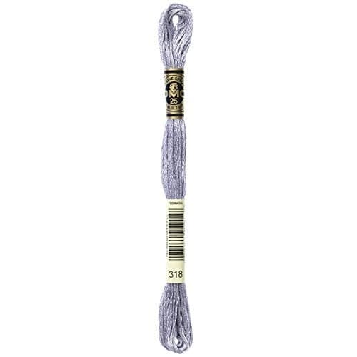 DMC 117-318 Mouline Stranded Cotton Six Strand Embroidery Floss Thread, Light Steel Gray, 8.7-Yard