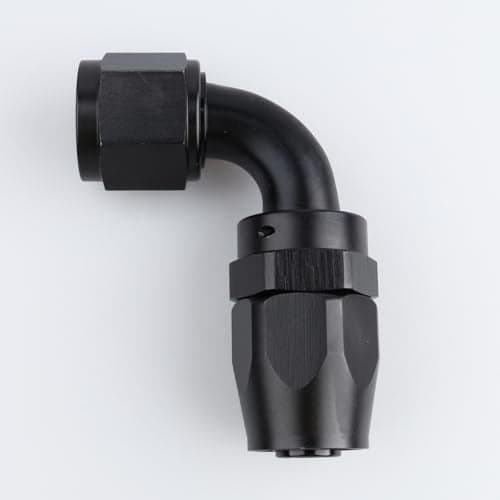 AC PERFORMANCE -6 AN 90 Degree Swivel Hose End Fitting Aluminum Black