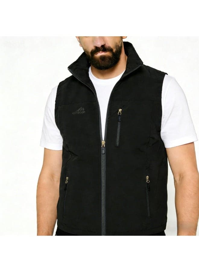 Classic New Spring/Summer Outdoor Casual Quick-Dry Vest: Trendy, Stylish, and Minimalist Stand-Collar Photography and Fishing Gilet Jacket