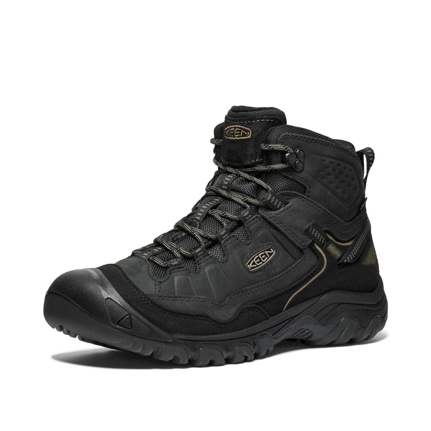 KEEN Mens Targhee 4 Mid Height Durable Comfortable Waterproof Hiking Boots Triple Black 14