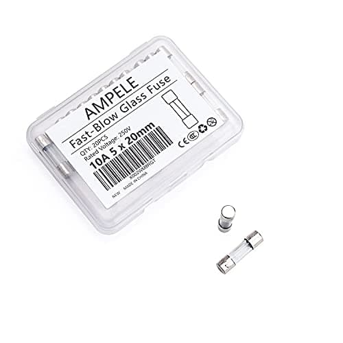 AMPELE Pack of 20 10A FastBlow Fuse 10Amp 250V Glass Fuses 02 x 078 inch5 x 20 mm 10AmpF10AL