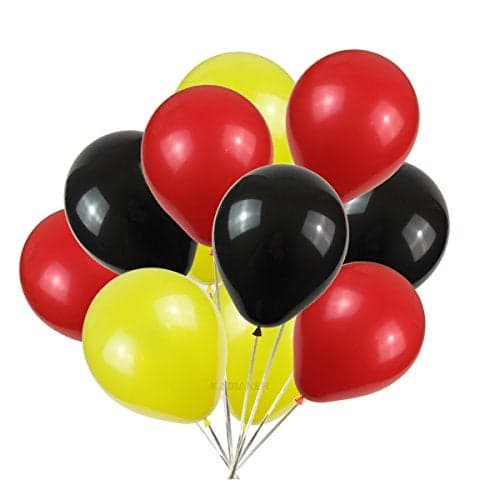 KADBANER Red Yellow Black Balloons100 Pack 12 Inch Latex Balloons