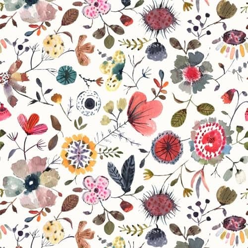 Vintique Wallpaper Peel and Stick Floral Wall Paper Removable Waterproof White/Green/Red Contact Paper for Bedroom, Bathroom, Home Wall 17.3" x 118"