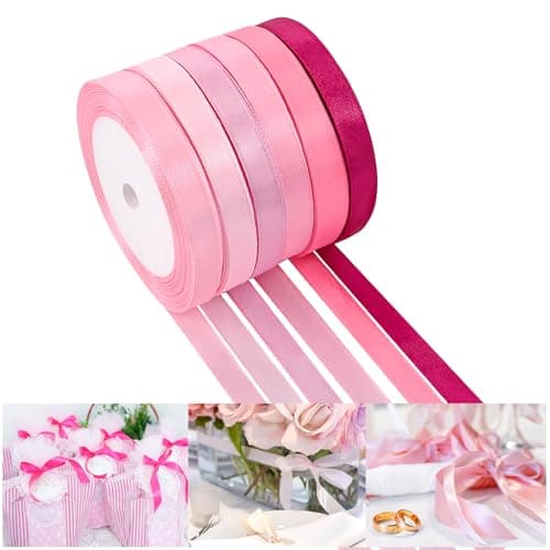 NACHLYNN 150 Yards Pink Satin Ribbon 38 inch Wide Polyester Fabric Ribbon Use for Gift Wrap Wedding Bridal Baby Shower Bows Valentines Day Decor