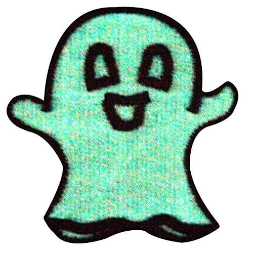 Glow in Dark Happy Ghost Embroidered Applique Iron On Sew On Patch