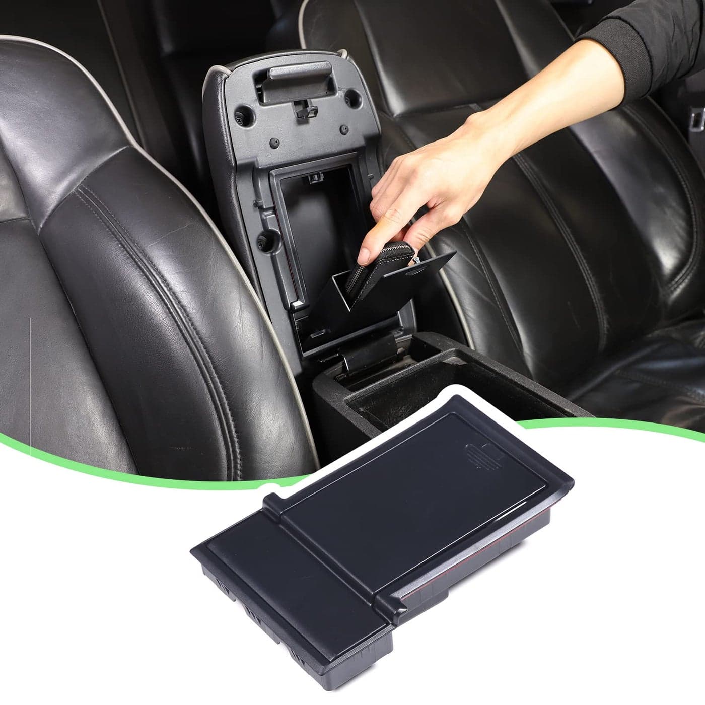 PIUGILH Center Console Organizer Armrest Storage Box Fit for Hummer H3 20052009 AccessoriesInsert Armrest Storage TrayBlack