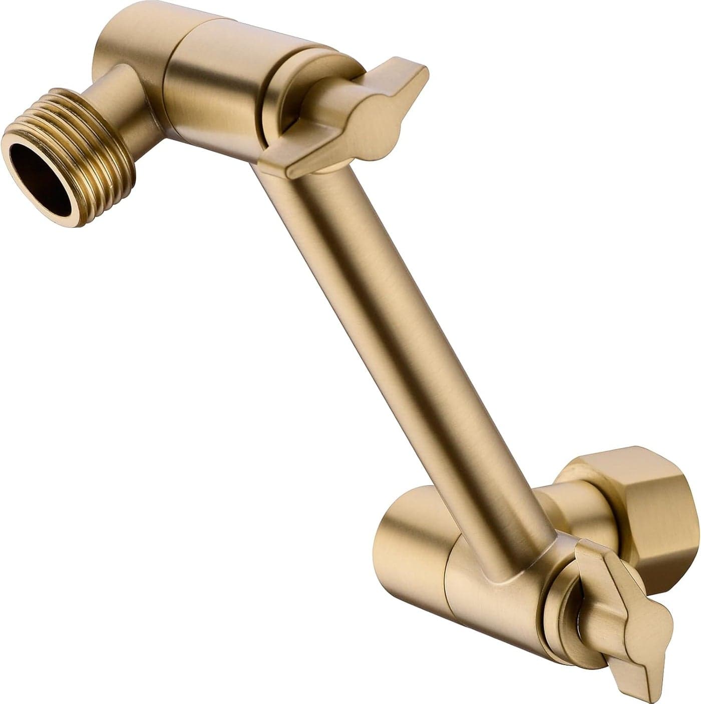 TRUSTMI 4 Inch Brass Shower Arm Adjustable Height Shower Head Extension Arm Mount Brushed Gold