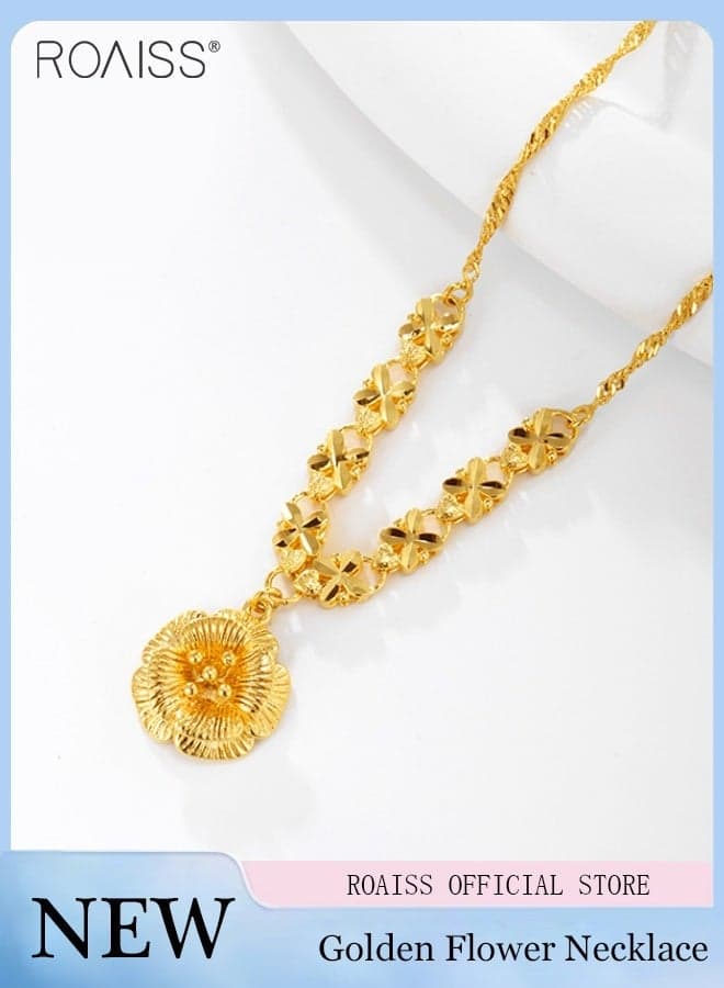 Women's Necklace, Versatile Everyday Wear with Non-Fading Imitation Chain, Bridal Wedding Floral Accents, Elegant Sweater Chain Accessory