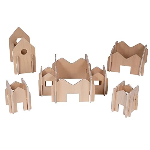 THE FRECKLED FROG FF410 The Freckled Frog Happy Architect Natural Set of 28 Ages 2 Wooden Building Blocks for Preschoolers and Elementary Aged Kids