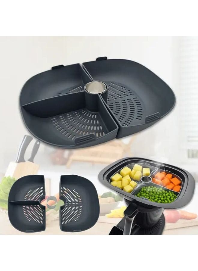 TM7 Silicone Grid Steaming Tray Divider Basket And Steam Pipe Multilevel Cooking Accessories