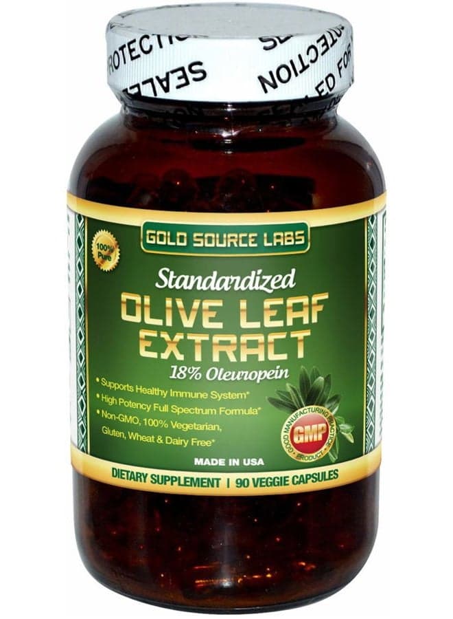 Organic Olive Leaf Extract Capsules - Pure Organic Olive Leaf Plus Standardized Oleuropein Extract, 90 Vegetarian Caps, 400 mg Maximum Strength Complex for Immune Health