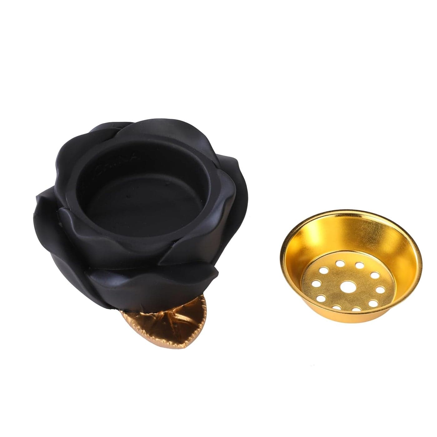 Scizor Incense Burner Resin Lotus Shape Incense Burner BurnerCharcoal Incense Burner Resin Burner for Yoga Spa AromatherapyOffice Home DecorSC04