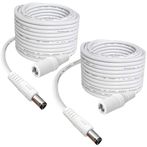 SIOCEN 2-Pack 10FT DC Power Extension Cable,5.5mm x 2.1mm Extension Cord,12v Extension Cord for Security Camera CCTV IP,Router,LED Strip,5V 9V 24V 12 Volt Male to Female Plug Supply Adapter Power Cord