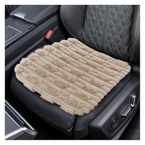 YoRise Car Seat Cushion Soft Comfortable Front Seat Bottom Protector Pad Warm Fluffy Car Driver Seats Cover Universal Vehicle Interior Decoration Accessories for CarsTrucksSUVsKhaki