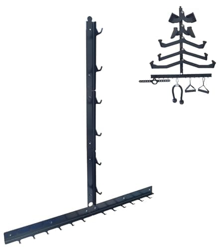 VOHYOV LAT Pull Down Bar Organizer Gym Storage Wall Organizer for Lat Pulldown Attachments LAT Pull Down Bar Storage Rack for Different Cable Handles Cable Attachments Rack for Gym Accessories