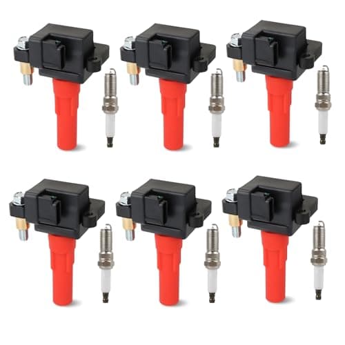 JDMON 6PCS UF682 UF666 Ignition Coils Pack and Spark Plug Compatible with Subaru Legacy 2010-2019, Outback 2010-2019, Tribeca 2010-2014 Replacement for 22433AA610 NGK6619 6619 3.6L H6