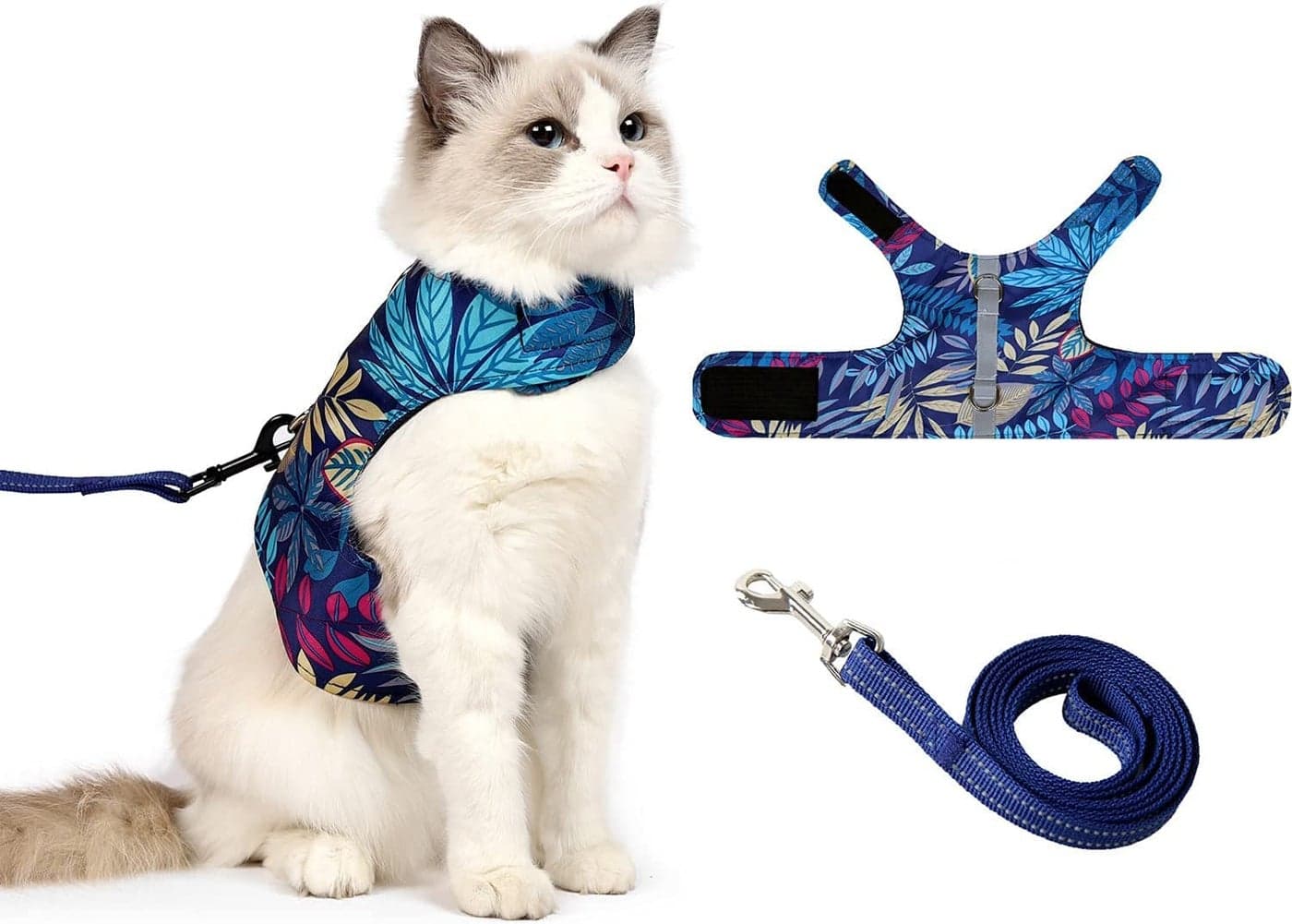 KUTKUT Cat Harness and Leash for Walking Escape Proof Air Mesh Fabric Outdoor Walking Vest with Reflective Strips for Cute Kittens and Small Puppies (Size: S, Chest: 23cm -27cm)