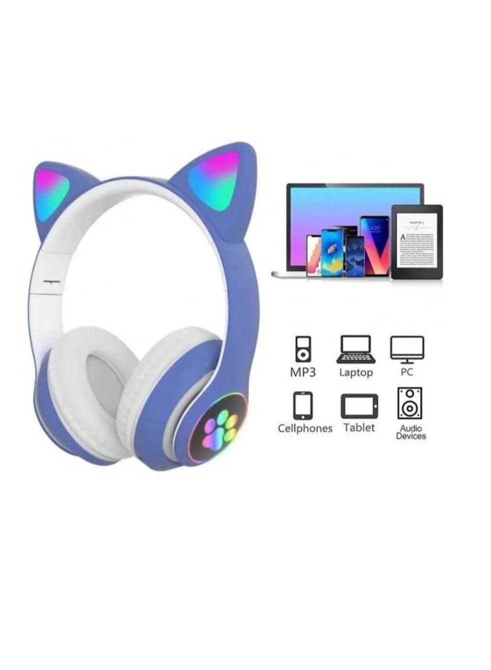 BT5.0 Wireless Cat Ear Headphone With LED Lights