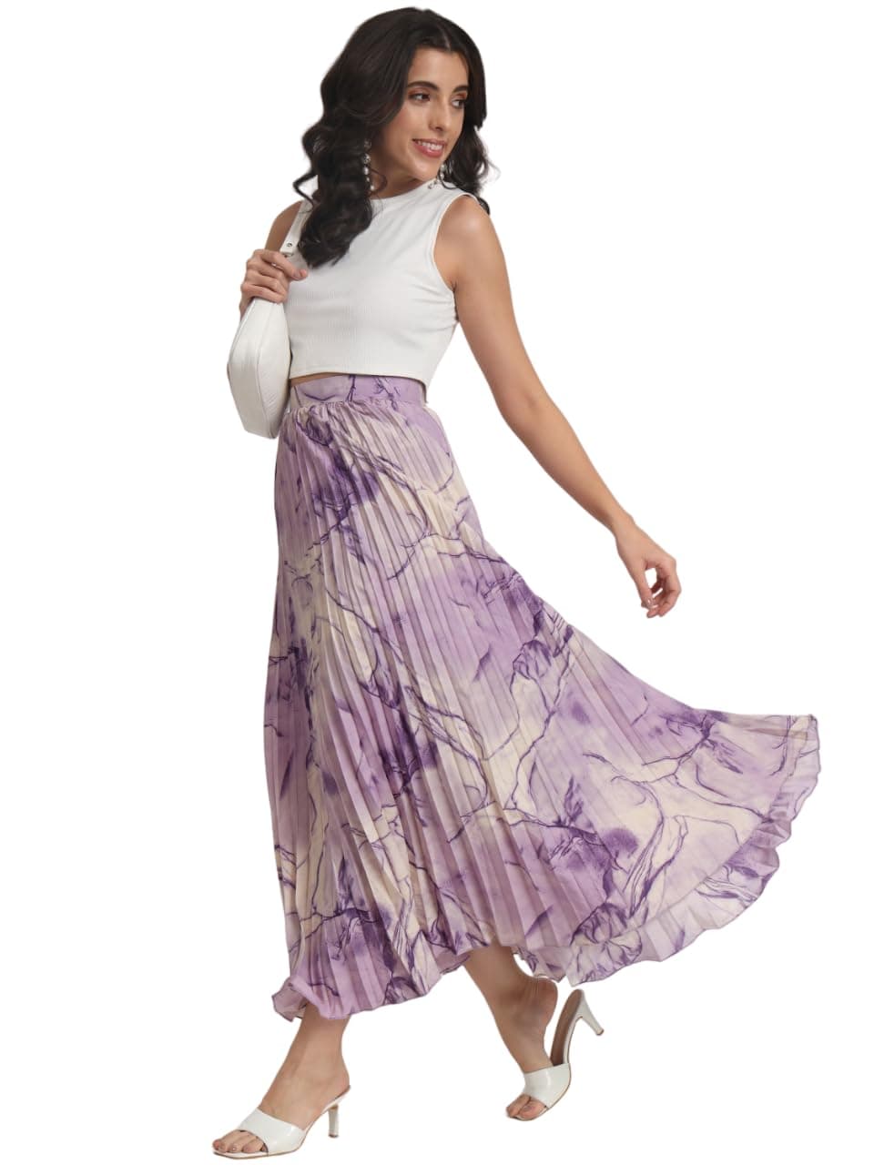 KZULLY Crepe Women's Maxi Skirts Purple