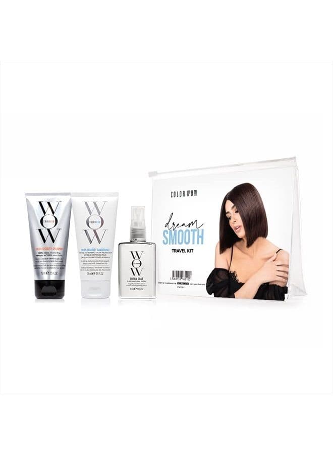 Color Wow Dream Smooth Travel Kit Includes Shampoo, Conditioner and Dream Coat - Get the silky, liquidy, glossy texture of your dreams… AND, defy humidity for days, everywhere you go