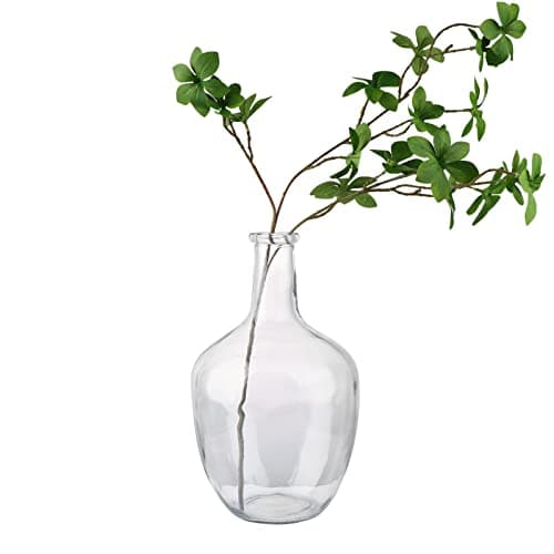 PINIWON Large Clear Glass Vase, 11.2'' H x 7.1'' W, Bubble Flower Vase for Pampas Grass, Stout Jug Vase for Table Centerpieces Home Indoor Decor - 1 Piece
