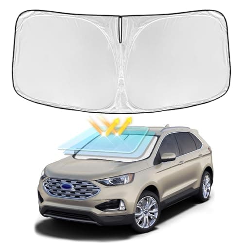 for Ford Edge 20152024 Windshield Sun Shade 4 Layers Car Sunshades for Front Windows Shade Cover Custom Fit Edge Sun Visor 240T Retractable Shade Blocks UV Rays Car Accessories