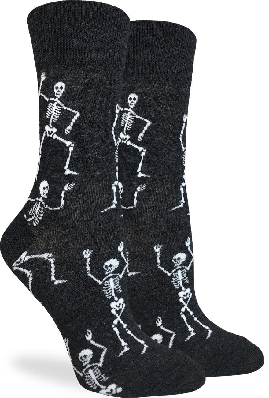 Good Luck Sock Women's Dancing Halloween Skeleton Socks, Adult, Shoe Size 5-9