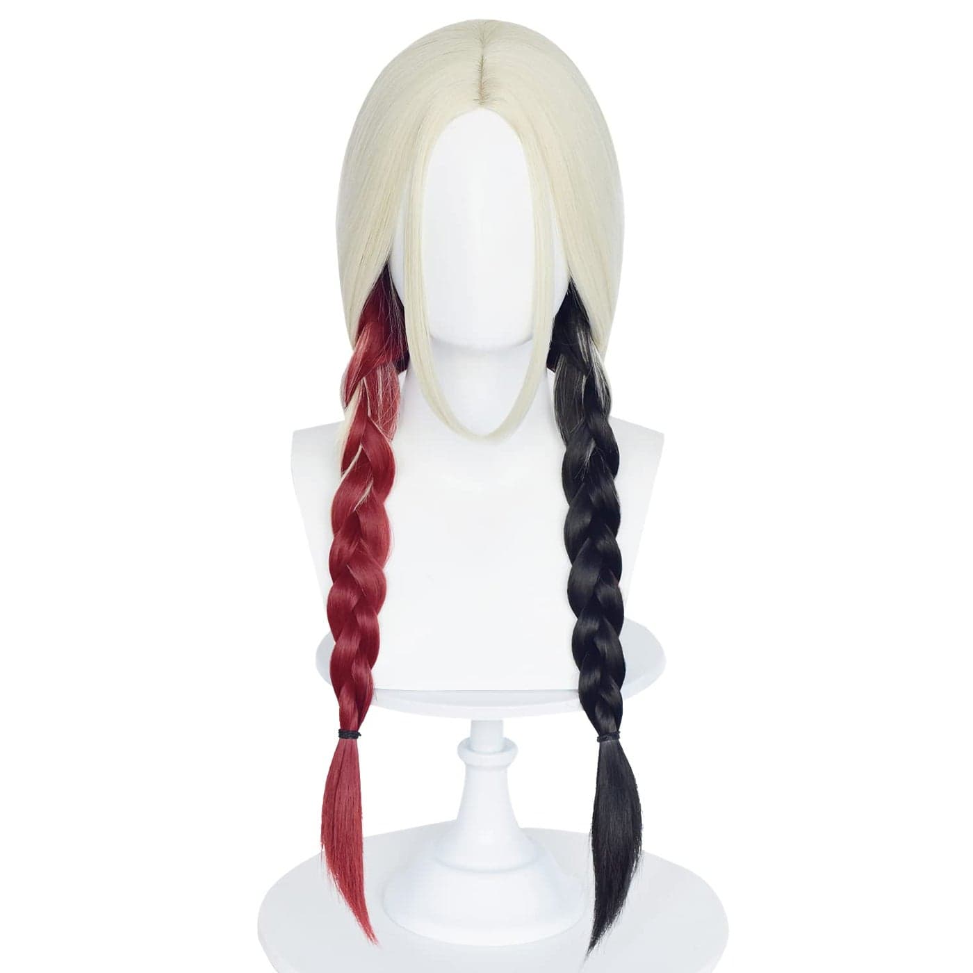 TSNOMORE Red and Black Cosplay Wig for Women Long Synthetic Wig with 2 Ponytail Halloween Costume Party Cosplay Wig for Girl Color2