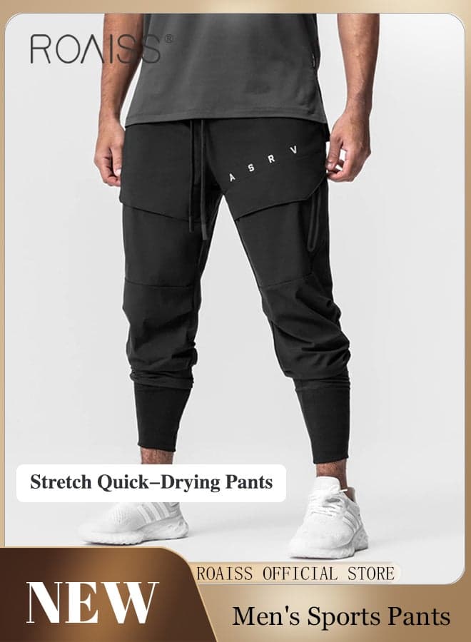 Men Casual Joggers Pants, Drawstring Cargo Pants with Tapered Leg and Slim Design, Ankle Banded Sweatpants with Pockets, Quick-drying Trousers for Men, Suitable for Daily Wear, Outdoor or Any Physical Activities