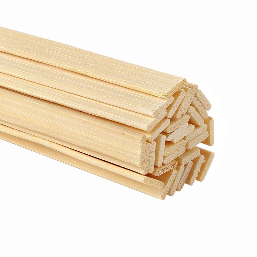 Pllieay 200 Pieces Bamboo Sticks Wood Extra Long Sticks for Crafting 157 Inches Length 38 Inches Width