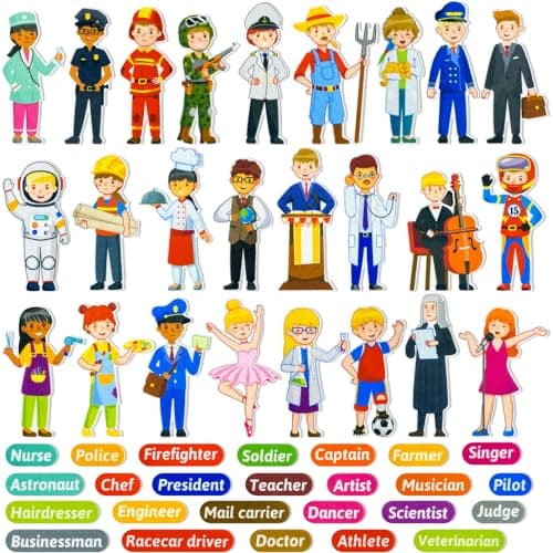 PENGFULL Felt Career Image DressUp Learning Pieces50 Felt Flannel Board PiecesCareer Community Helpers Learning for Toddlersfor KindergartenPreschoolToddlers