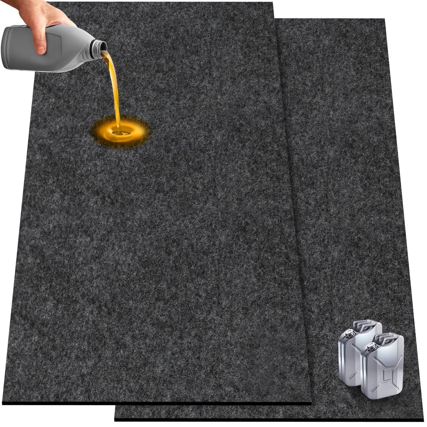 TIXANF 2 Pack 36 x 60 Inch Premium Oil Spill MatGarage Floor Mat for Under CarHighly Absorbent Maintenance Mat Protect Your Floor from Oil Drips Spills Splashes and Stains