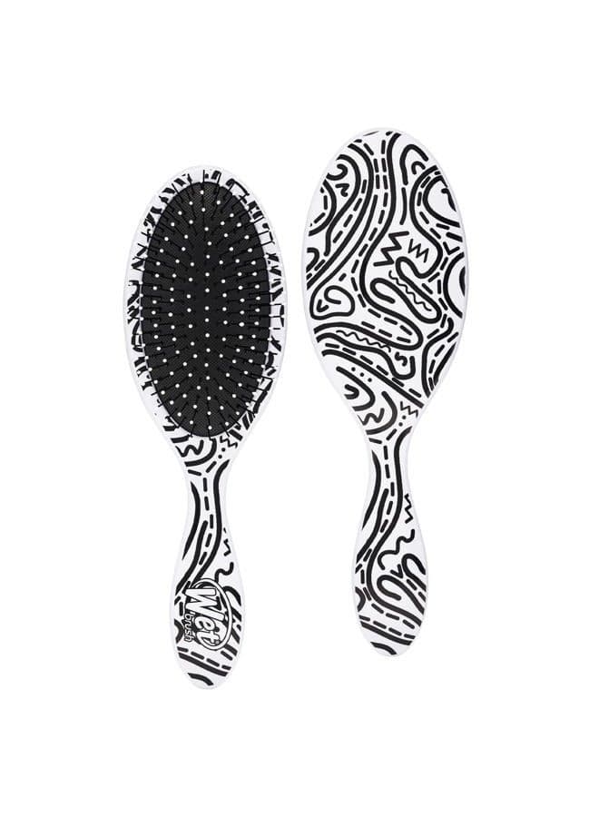 Original Detangling Hair Brush, Hipster Doodle - Ultra-Soft IntelliFlex Bristles - Detangler Brush Glide Through Tangles With Ease For All Hair Types - For Women, Men, Wet & Dry Hair