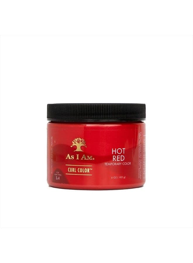 Curl Color - Hot Red - 6 ounce - Color & Curling Gel - Temporary Color - Medium Hold - Vegan & Cruelty Free