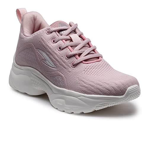 ASIAN Women's SUPERFLY-02 Sports Running,Walking & Gym Shoes with Lightweight Soleflex Technology Extra Cushion Casual Lace-Up Shoes for Women's & Girl's Pink,UK 4