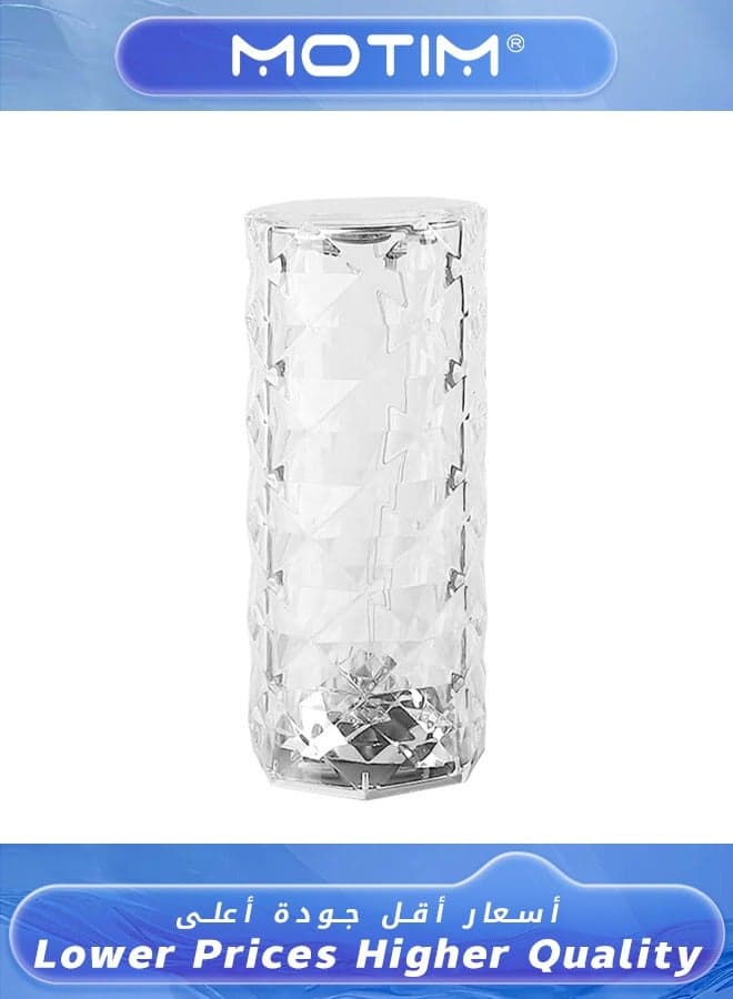 Crystal Table Lamp- 3 Colors Changing RGB Night Light with Touch & Remote Control USB Romantic Rose Diamond Table Lamps for Living Room Bar Party Dinner Decor