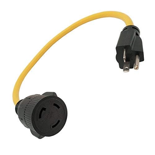 Parkworld 886696 Generator Adapter 3-Prong 20 AMP 5-20P Male to 30 AMP 3-Prong Locking L5-30R Female (2 Feet)