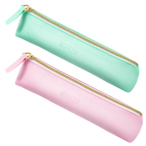 Tucnoeu 2pcs Small Leather Pouch Mini Cosmetic Bag for Purse Small Make Up Bag with Zipper Portable Cosmetic Organizer for Women and Girls