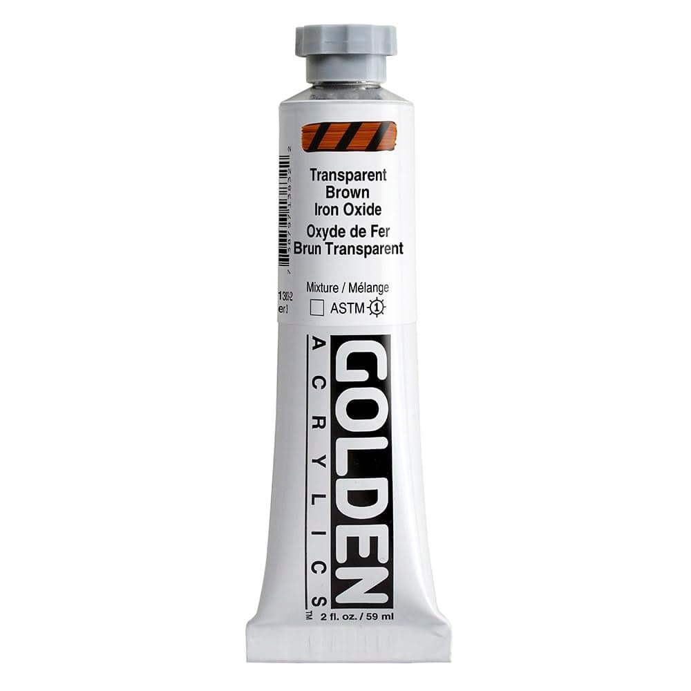 GOLDEN Heavy Body Acrylics Transparent Brown Iron Oxide 2 fl oz Tube Professional Acrylic Paint Transparent