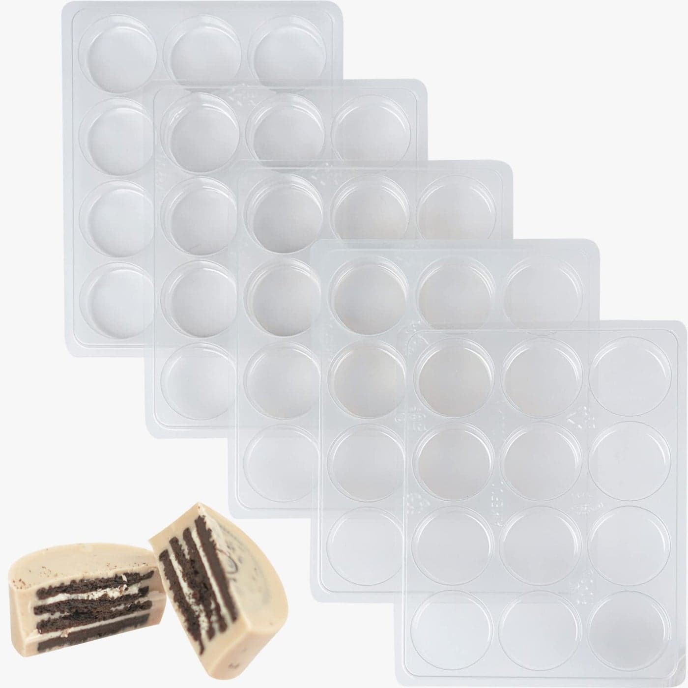 AIKEFOO Chocolate Covered Oreo Molds Biscuit Chocolate Mold PET Plastic MoldOreo Mold Cylindrical Cylinder Candy Pudding