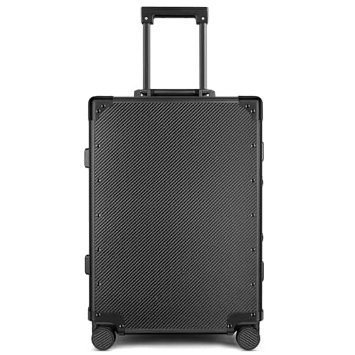 T-carbon 21" Real Carbon Fiber Suitcase,Carry on Luggage,Zipperless Luggage Aluminum Frame Hardside Suitcase with TSA Lock,360 degree swivel universal silent casters,Travel Suitcases Black