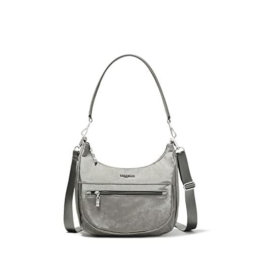 Baggallini Modern Pocket Half Moon Bag 11"x10.5" Shoulder Bag for Women w/Replaceable Straps Converts to Crossbody Bag
