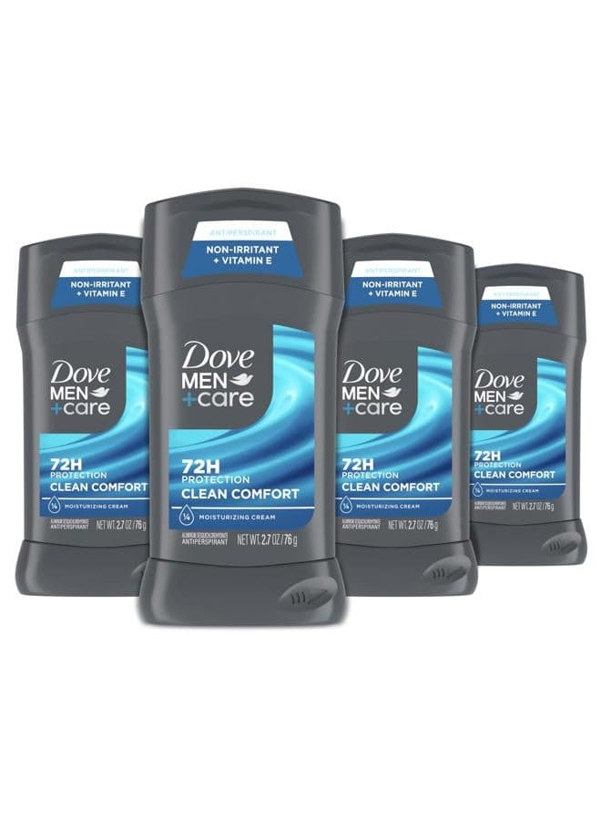 Antiperspirant Deodorant 48-Hour Wetness Protection Clean Comfort Deodorant for men with Vitamin E and Triple Action Moisturize, 2.7 Ounce (Pack of 4)