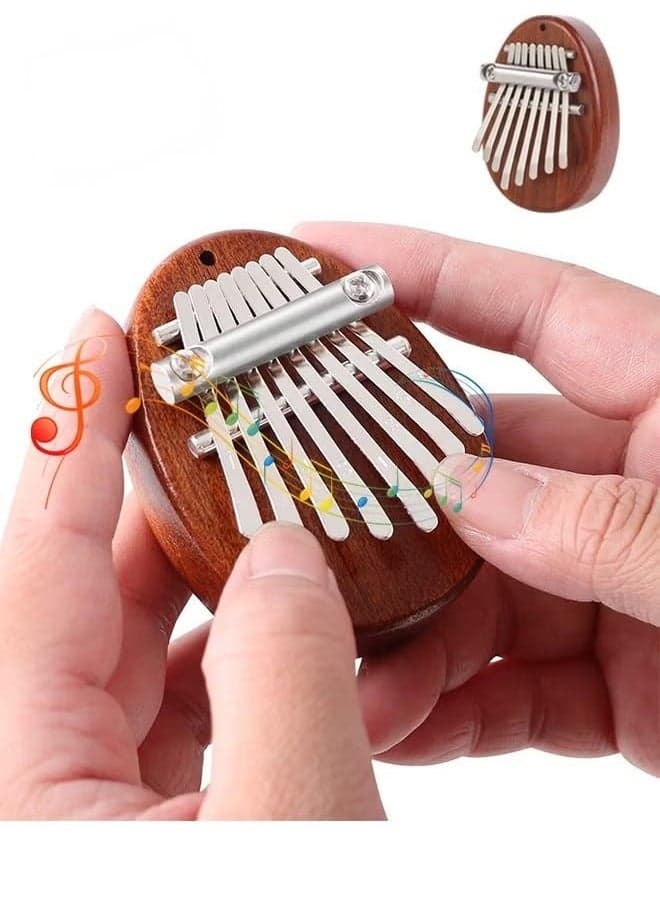 Mini Thumb Piano 8 Keys Wooden Finger Piano With Lanyard, Musical Instrument, Gift For Valentine's Day, Perfect For Adult Beginners Music Lovers
