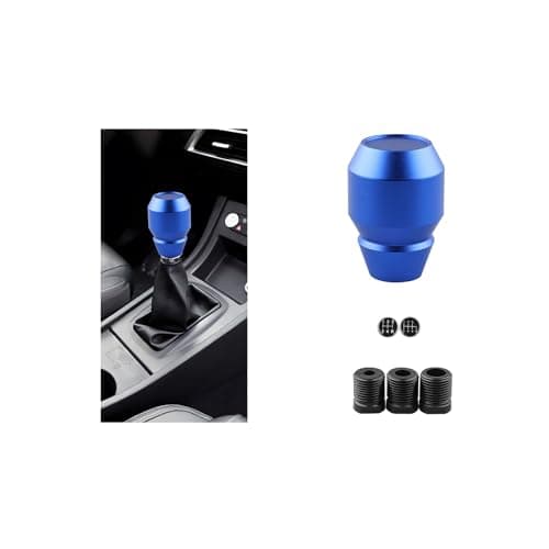 Zpana Car Shift Knob Aluminum Alloy Manual Automatic Vehicle Gear Shifter Knob 5 6 Speed Automotive Gear Lever Stick Shift Handle Replacement Accessories Universal for SUV Sedan Truck Blue