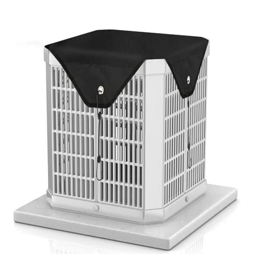 HUAREW Winter Central Air Conditioner Covers for Outside Units 600D Oxford Waterproof AC Covers for Outside 32 x 32 AC Condenser Cover Top Universal Defener Leaf Guard Snowproof